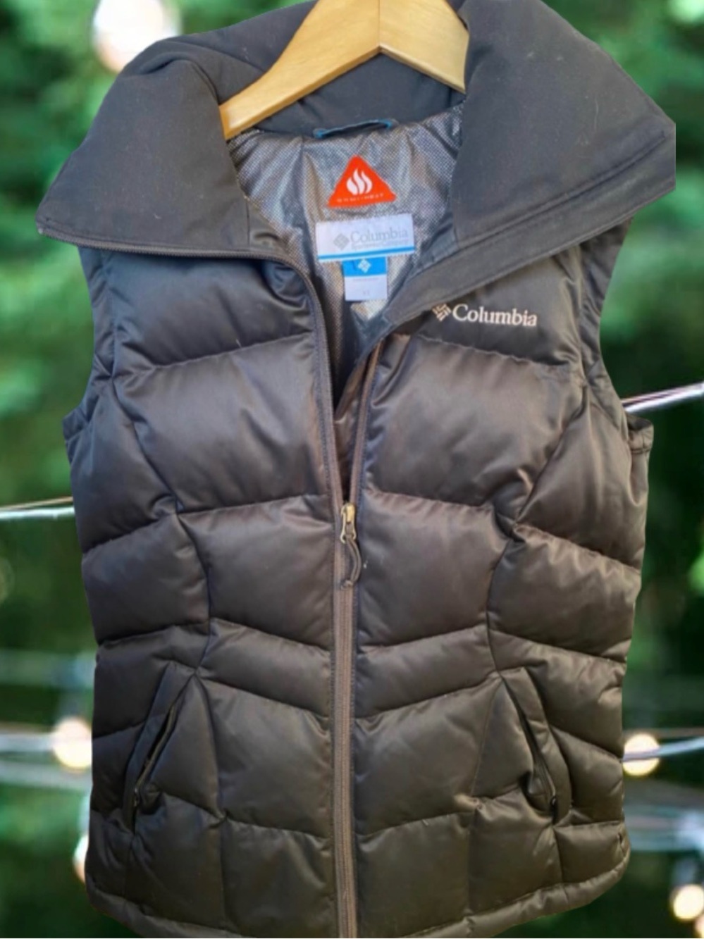 Columbia Omniheat Thermal Puffer Black Charcoal Vest Womens size XS